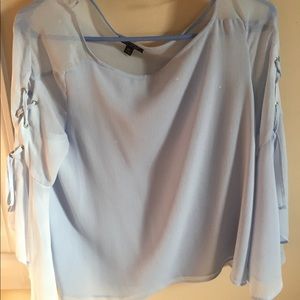 Light blue sheer top size 8 never worn